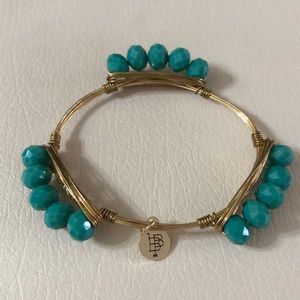 Bourbon and Bowties gold and turquoise bracelet